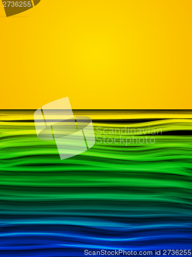Image of Brazil Flag Wave Yellow Green Blue Background