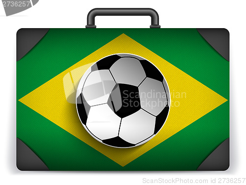 Image of Brazil Travel Luggage with Flag for Vacation