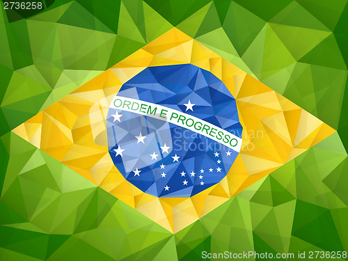 Image of Brazil Country Flag Geometric Background