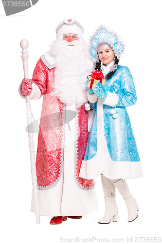 Image of Russian Christmas characters Ded Moroz and Snegurochka