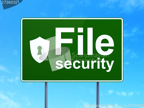 Image of File Security and Shield With Keyhole on sign
