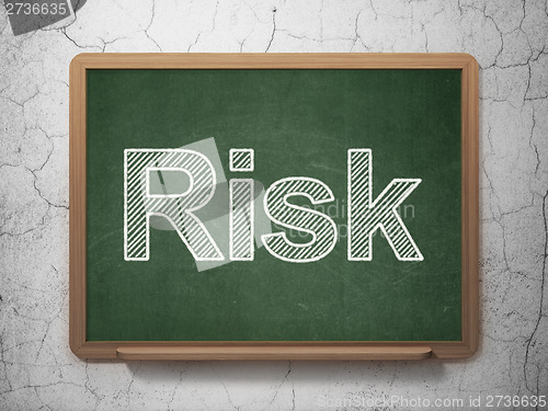 Image of Business concept: Risk on chalkboard background