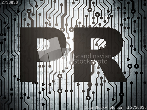 Image of Marketing concept: circuit board with PR