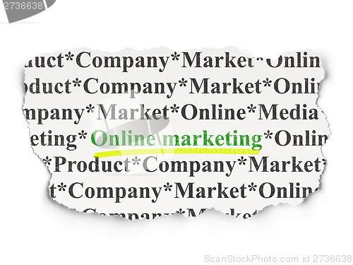 Image of Online Marketing on Paper background