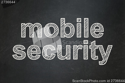 Image of Mobile Security on chalkboard background