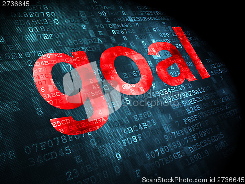 Image of Advertising concept: Goal on digital background