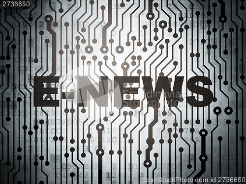 Image of News concept: circuit board with E-news