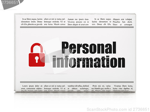 Image of Privacy news concept: newspaper with Personal Information
