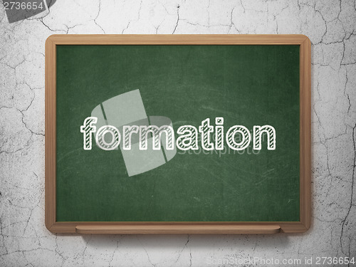 Image of Education concept: Formation on chalkboard background