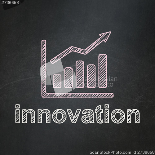 Image of Business concept: Growth Graph and Innovation on chalkboard
