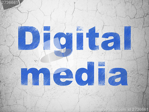 Image of Marketing concept: Digital Media on wall background