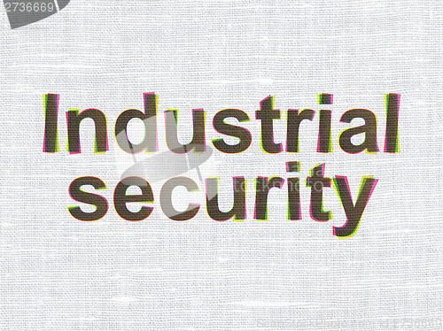 Image of Safety concept: Industrial Security on fabric texture background