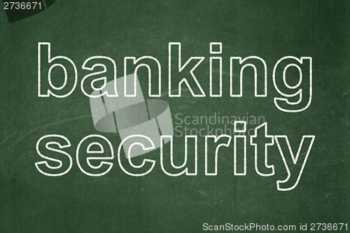 Image of Privacy concept: Banking Security on chalkboard background