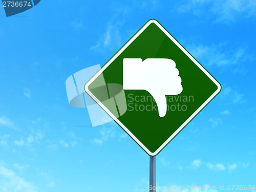 Image of Social network concept: Unlike on road sign background