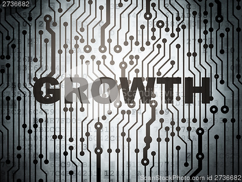 Image of Finance concept: circuit board with Growth