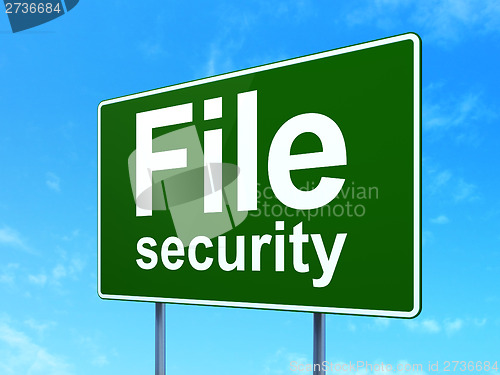 Image of File Security on road sign background