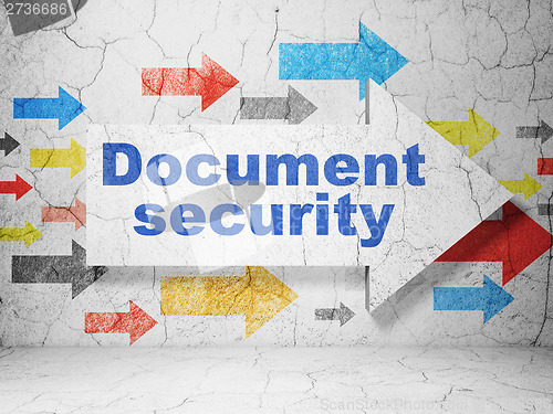 Image of Arrow whis Document Security on grunge wall