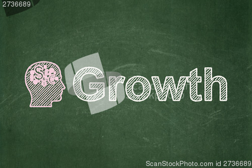 Image of Business concept: Head With Finance Symbol and Growth