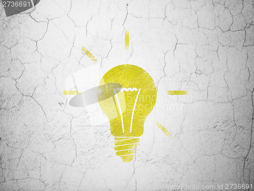 Image of Business concept: Light Bulb on wall background