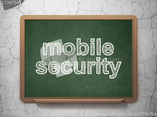 Image of Mobile Security on chalkboard background
