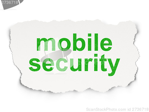 Image of Safety concept: Mobile Security on Paper background
