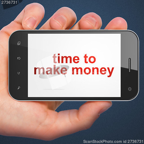 Image of Timeline concept: Time to Make money on smartphone