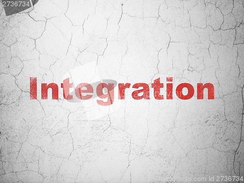 Image of Finance concept: Integration on wall background