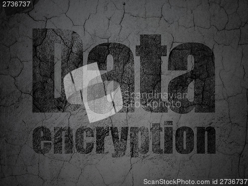 Image of Privacy concept: Data Encryption on grunge wall background