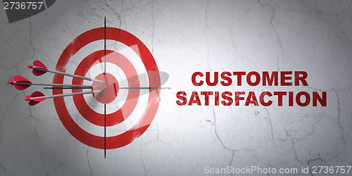 Image of Marketing concept: target and Customer Satisfaction on wall