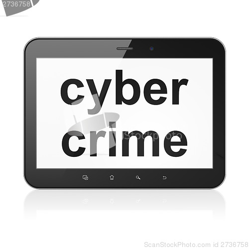 Image of Safety concept: Cyber Crime on tablet pc computer