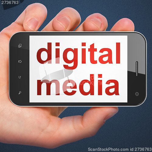 Image of Marketing concept: Digital Media on smartphone