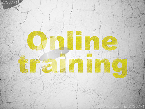 Image of Education concept: Online Training on wall background