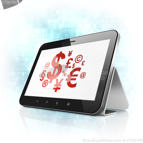 Image of News concept: Finance Symbol on tablet pc computer