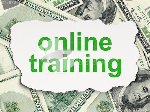 Image of Education concept: Online Training on Money background