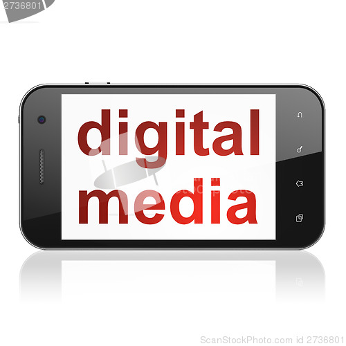 Image of Marketing concept: Digital Media on smartphone