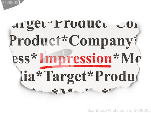 Image of Marketing concept: Impression on Paper background