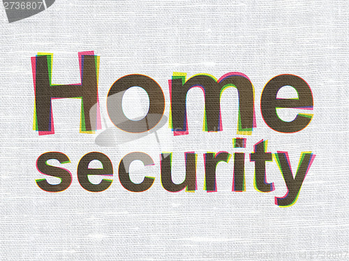Image of Safety concept: Home Security on fabric texture background