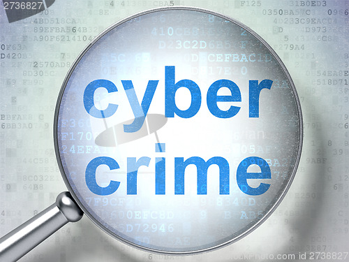 Image of Security concept: Cyber Crime with optical glass