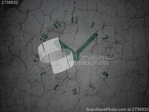 Image of Time concept: Clock on grunge wall background