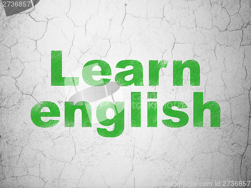 Image of Education concept: Learn English on wall background