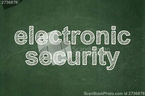 Image of Protection concept: Electronic Security on chalkboard background