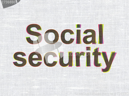 Image of Privacy concept: Social Security on fabric texture background