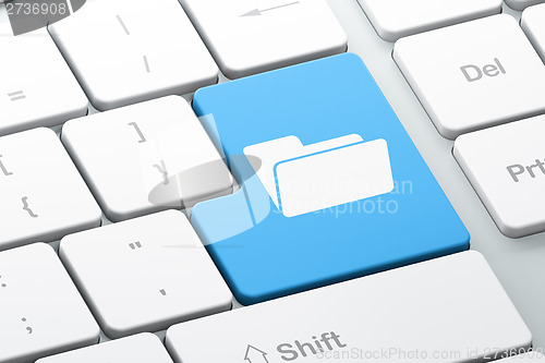 Image of Business concept: Folder on computer keyboard background