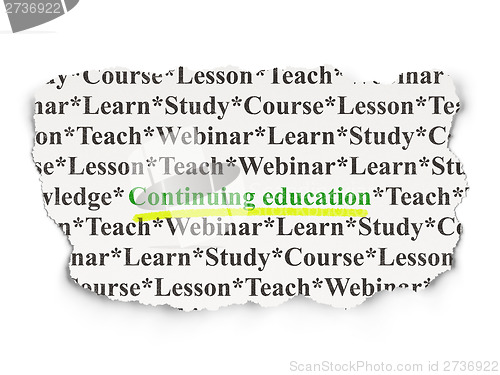 Image of Continuing Education on Paper background