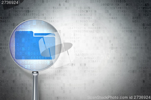Image of Business concept:  Folder with optical glass