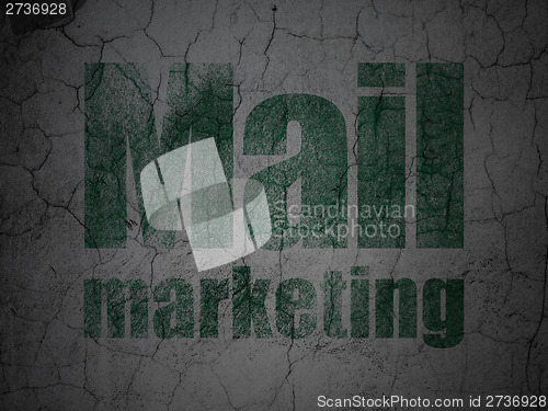 Image of Mail Marketing on grunge wall background