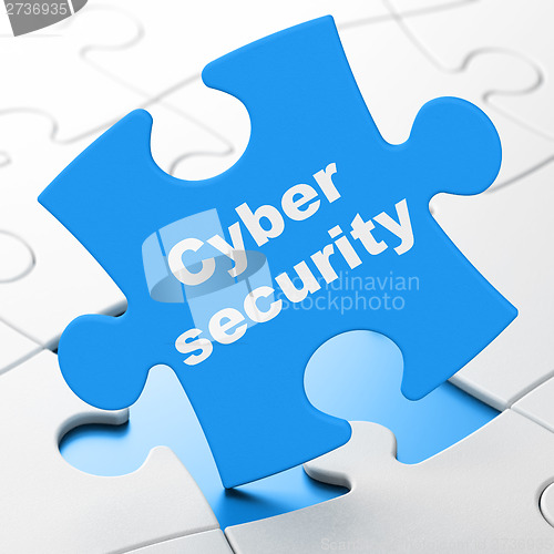 Image of Privacy concept: Cyber Security on puzzle background