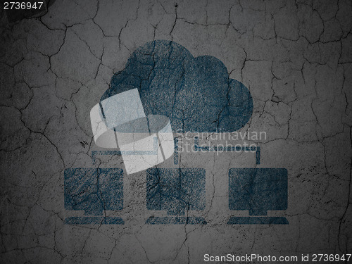 Image of networking concept: Cloud Network on wall background