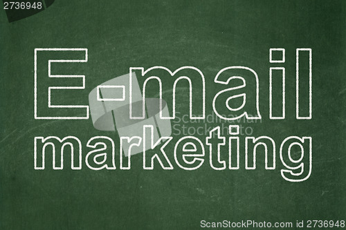 Image of Advertising concept: E-mail Marketing on chalkboard background