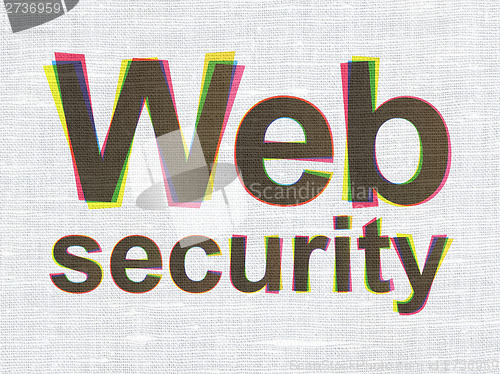 Image of Safety concept: Web Security on fabric texture background